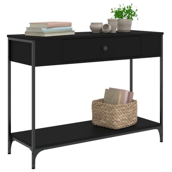 vidaXL konsolbord 100x34,5x75 cm konstrueret træ sort