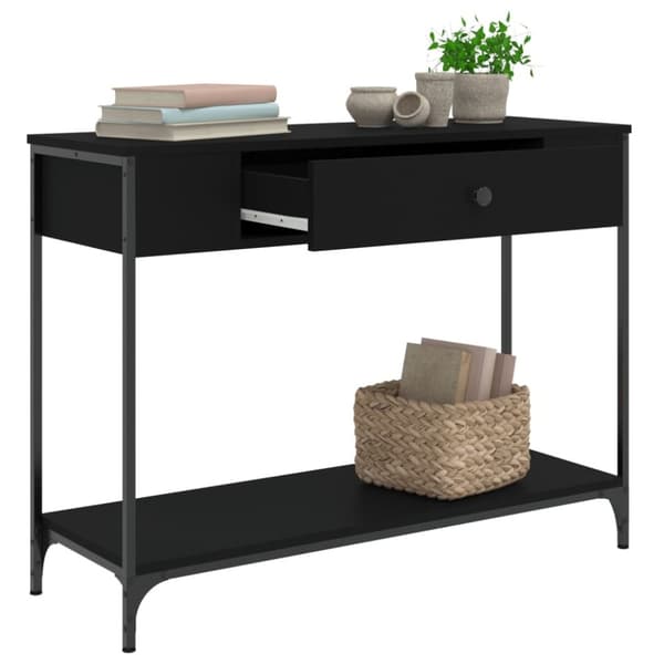 vidaXL konsolbord 100x34,5x75 cm konstrueret træ sort
