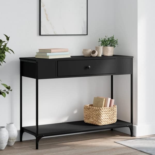 vidaXL konsolbord 100x34,5x75 cm konstrueret træ sort