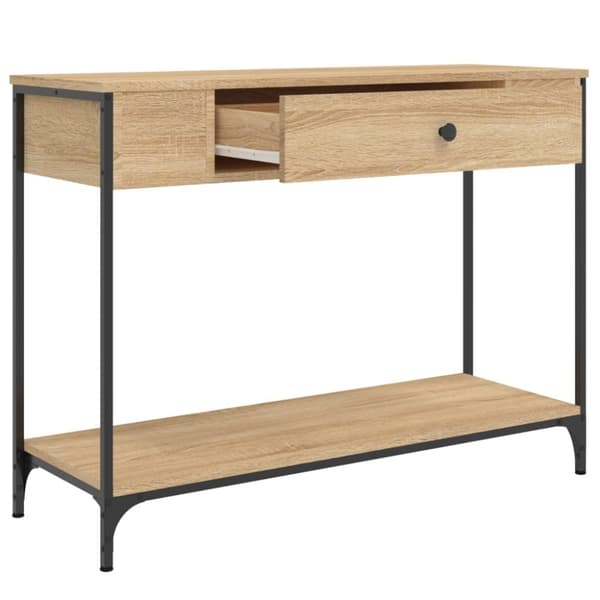 vidaXL konsolbord 100x34,5x75 cm konstrueret træ sonoma-eg