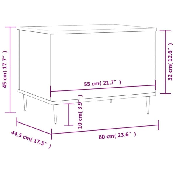 vidaXL sofabord 60x44,5x45 cm konstrueret træ betongrå