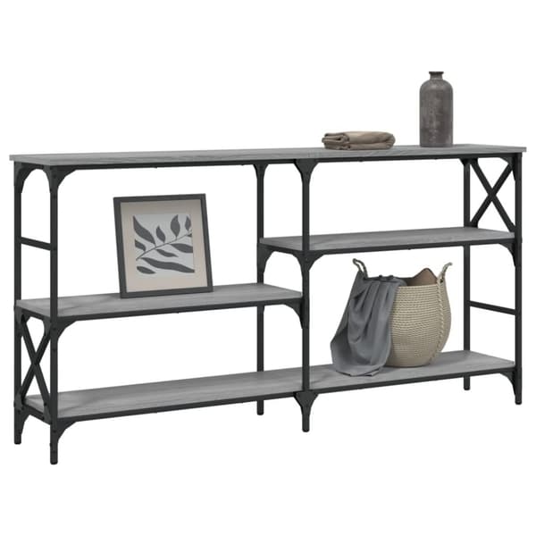 vidaXL Konsollbord grå sonoma 150x29x76,5 cm konstruert tre