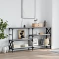Miniatyrbilde 2 av 10: vidaXL Konsollbord grå sonoma 150x29x76,5 cm konstruert tre