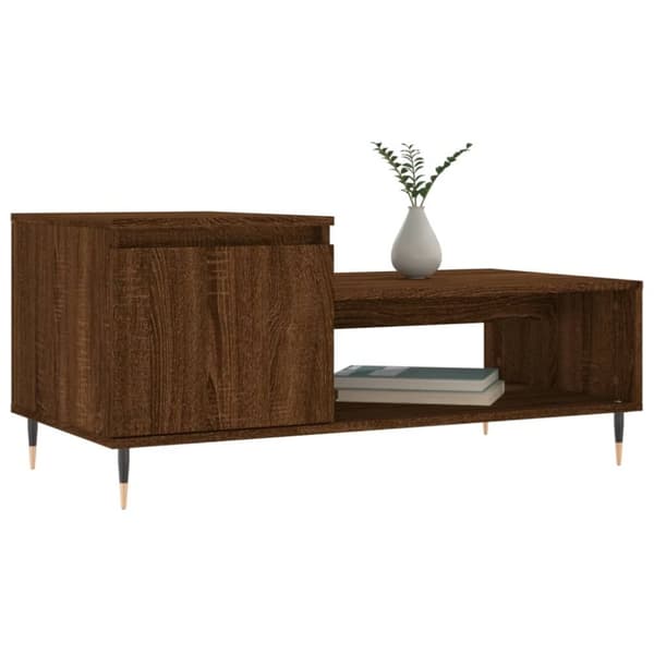 vidaXL sofabord 100x50x45 cm konstrueret træ brun egetræsfarve