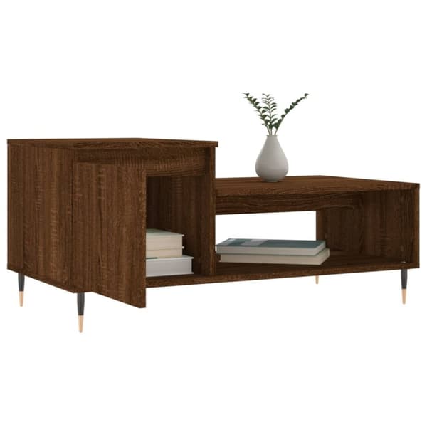 vidaXL sofabord 100x50x45 cm konstrueret træ brun egetræsfarve