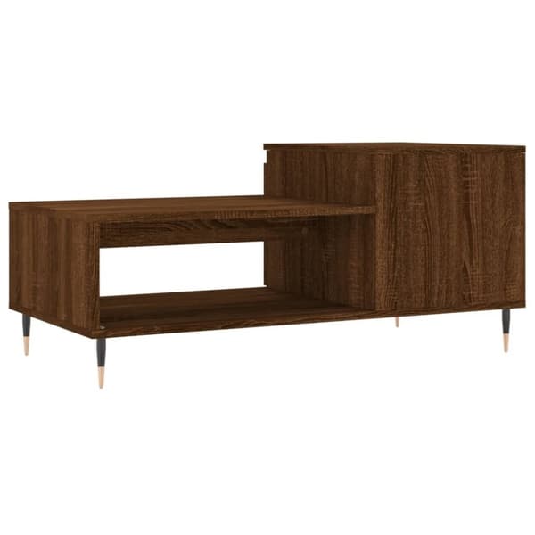 vidaXL sofabord 100x50x45 cm konstrueret træ brun egetræsfarve