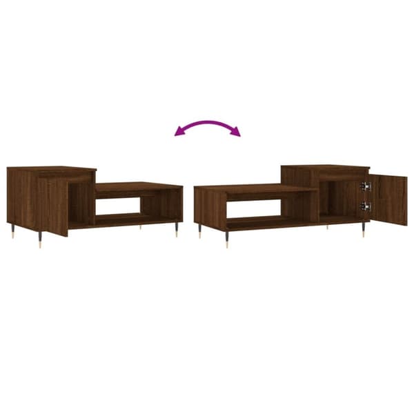 vidaXL sofabord 100x50x45 cm konstrueret træ brun egetræsfarve