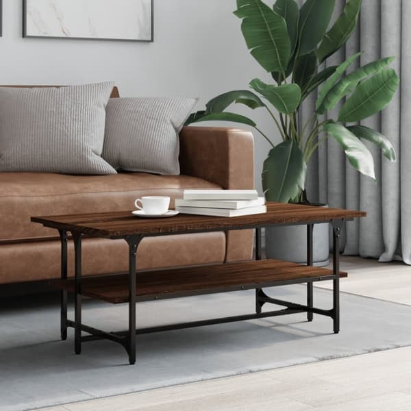 vidaXL sofabord 100x50x40 cm konstrueret træ brun egetræsfarve