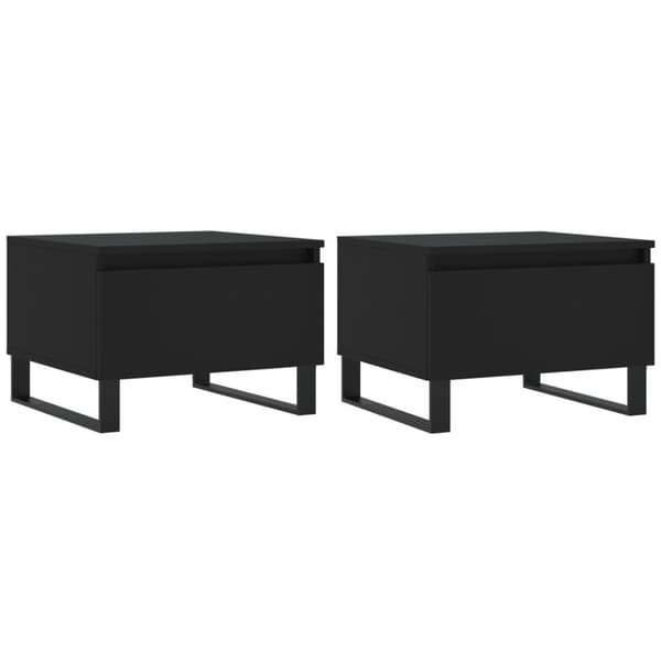 vidaXL sofaborde 2 stk. 50x46x35 cm konstrueret træ sort