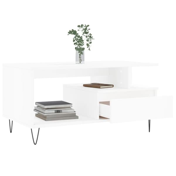 vidaXL sofabord 90x49x45 cm konstrueret træ hvid