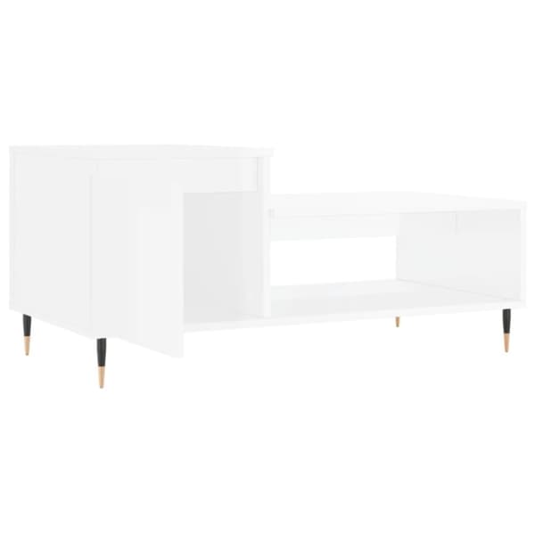 vidaXL Soffbord vit högglans 100x50x45 cm konstruerat trä