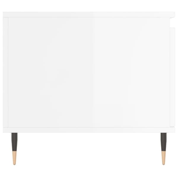 vidaXL Soffbord vit högglans 100x50x45 cm konstruerat trä