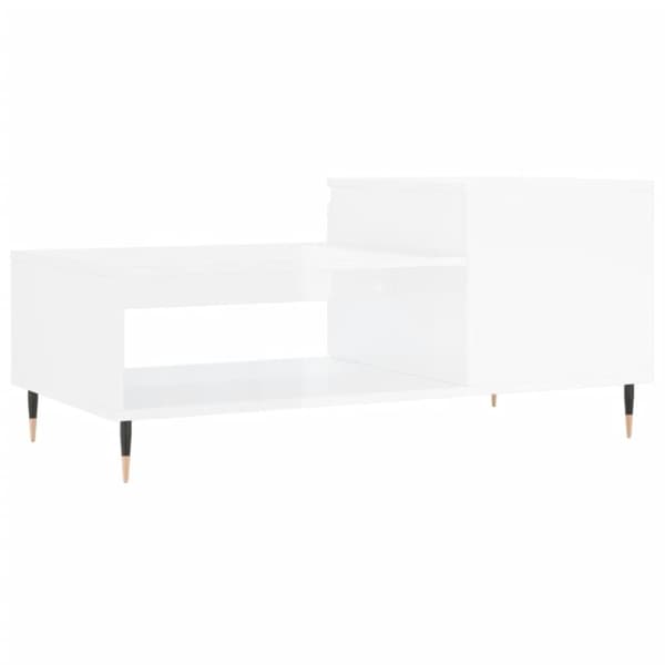 vidaXL Soffbord vit högglans 100x50x45 cm konstruerat trä