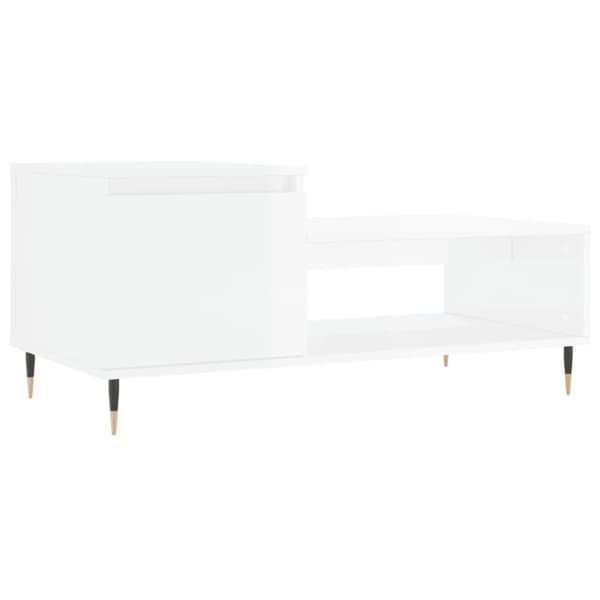 vidaXL Soffbord vit högglans 100x50x45 cm konstruerat trä