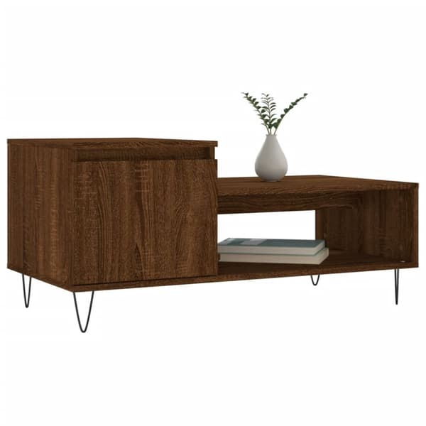 vidaXL Salongbord brun eik 100x50x45 cm konstruert tre