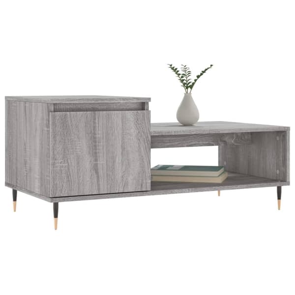 vidaXL sofabord 100x50x45 cm konstrueret træ Grå sonoma-eg