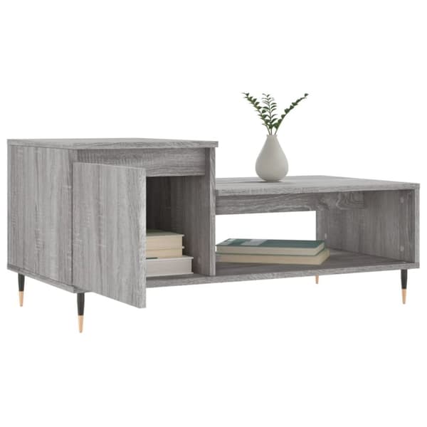 vidaXL sofabord 100x50x45 cm konstrueret træ Grå sonoma-eg