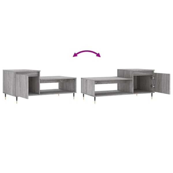 vidaXL sofabord 100x50x45 cm konstrueret træ Grå sonoma-eg