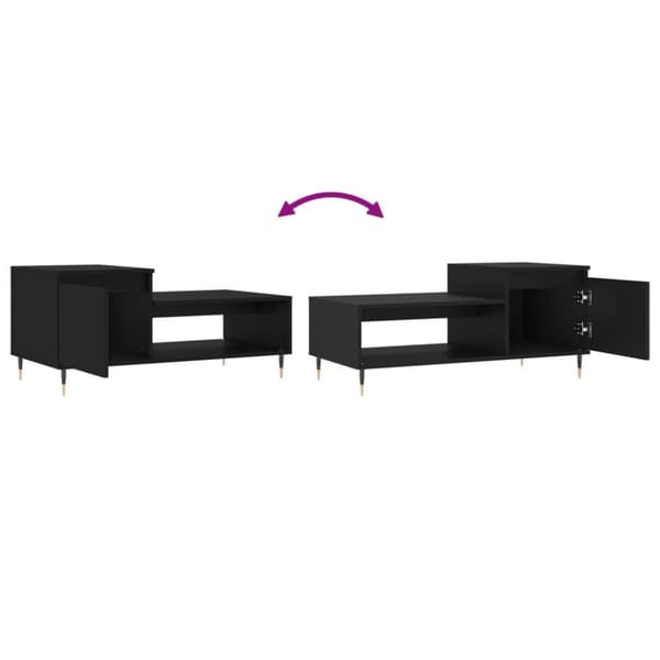 vidaXL sofabord 100x50x45 cm konstrueret træ sort