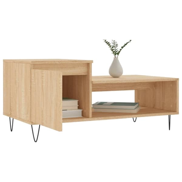 vidaXL sofabord 100x50x45 cm konstrueret træ sonoma-eg