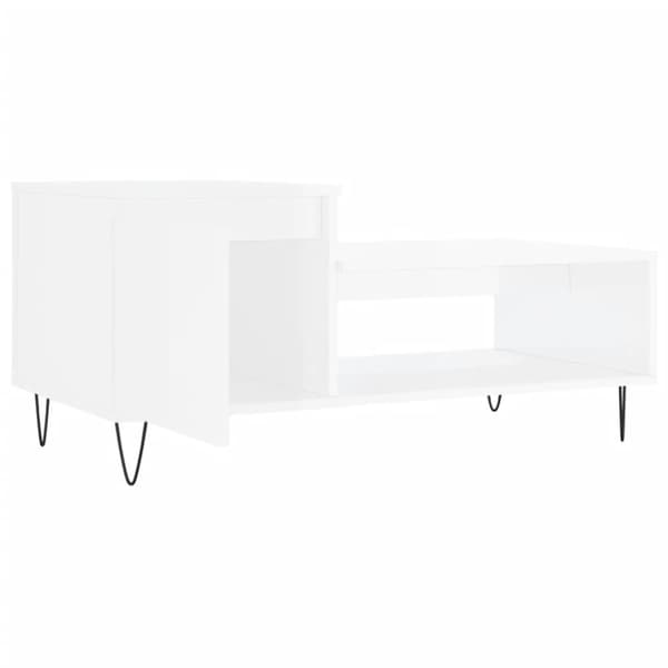 vidaXL sofabord 100x50x45 cm konstrueret træ hvid højglans