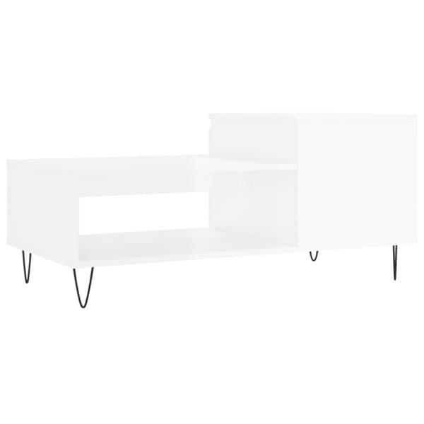 vidaXL sofabord 100x50x45 cm konstrueret træ hvid højglans
