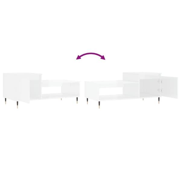 vidaXL sofabord 100x50x45 cm konstrueret træ hvid højglans