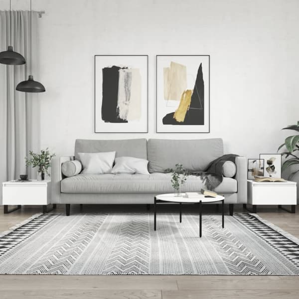 vidaXL Sohvapöydät 2 kpl valkoinen 50x46x35 cm tekninen puu