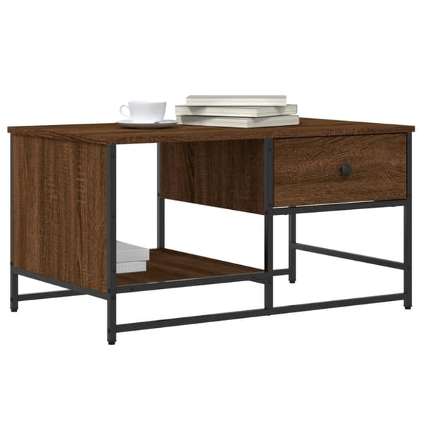 vidaXL sofabord 85,5x51x45 cm konstrueret træ brun egetræsfarve