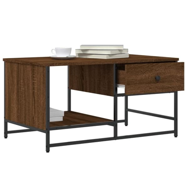 vidaXL sofabord 85,5x51x45 cm konstrueret træ brun egetræsfarve