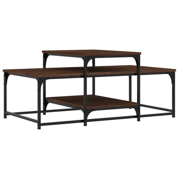 vidaXL sofabord 102x60x45 cm konstrueret træ brun egetræsfarve