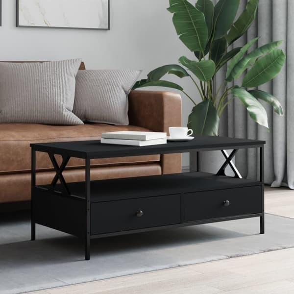 vidaXL sofabord 100x51x45 cm konstrueret træ sort
