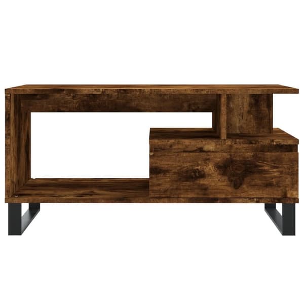 vidaXL sofabord 90x49x45 cm konstrueret træ røget egetræsfarve