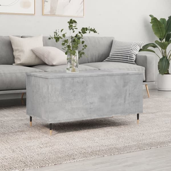 vidaXL Soffbord betonggrå 90x44,5x45 cm konstruerat trä
