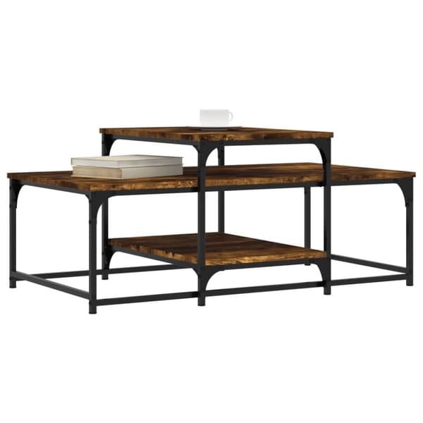 vidaXL Sohvapöytä savutammi 102x60x45 cm tekninen puu