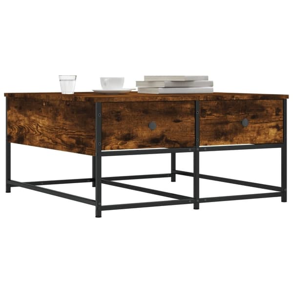 vidaXL sofabord 80x80x40 cm konstrueret træ røget egetræsfarve