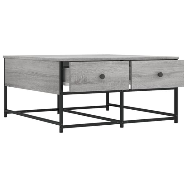vidaXL sofabord 80x80x40 cm konstrueret træ grå sonoma-eg