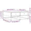 Miniatyrbillede 11 af 11: vidaXL sofabord 100x99x40 cm konstrueret træ sonoma-eg
