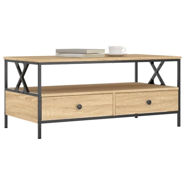 vidaXL sofabord 100x51x45 cm konstrueret træ sonoma-eg
