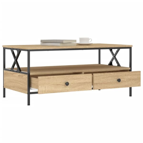 vidaXL sofabord 100x51x45 cm konstrueret træ sonoma-eg