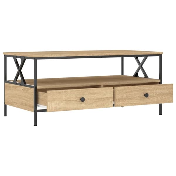 vidaXL sofabord 100x51x45 cm konstrueret træ sonoma-eg
