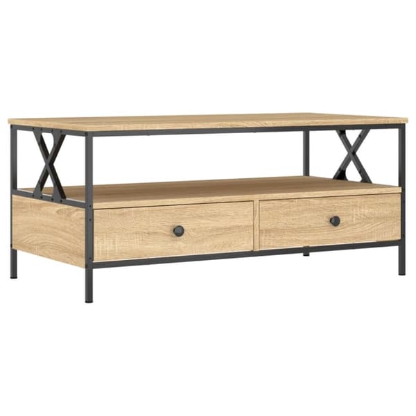 vidaXL sofabord 100x51x45 cm konstrueret træ sonoma-eg