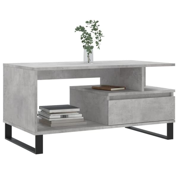 vidaXL Sohvapöytä betoninharmaa 90x49x45 cm tekninen puu