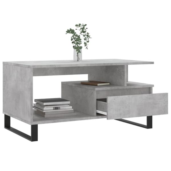 vidaXL Sohvapöytä betoninharmaa 90x49x45 cm tekninen puu