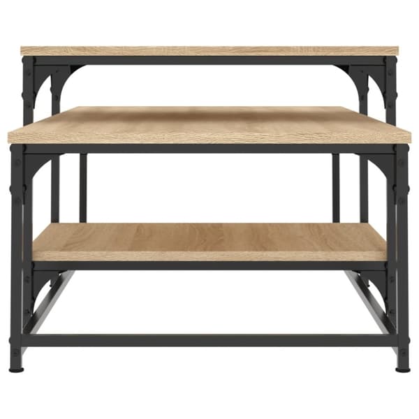 vidaXL Soffbord sonoma-ek 102x60x45 cm konstruerat trä