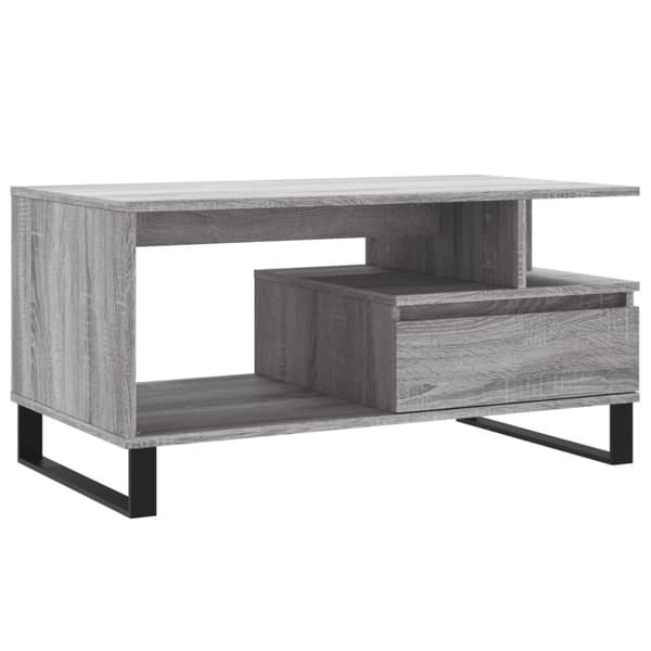 vidaXL sofabord 90x49x45 cm konstrueret træ Grå sonoma-eg