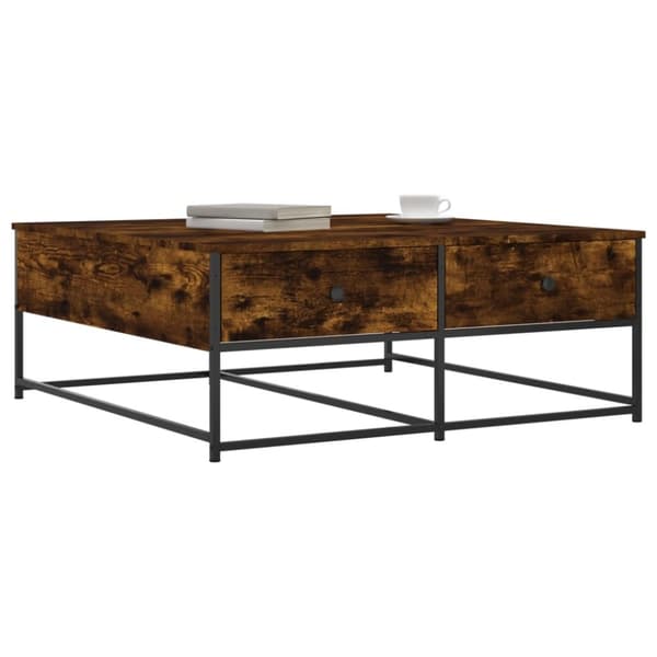 vidaXL sofabord 100x99x40 cm konstrueret træ røget egetræsfarve