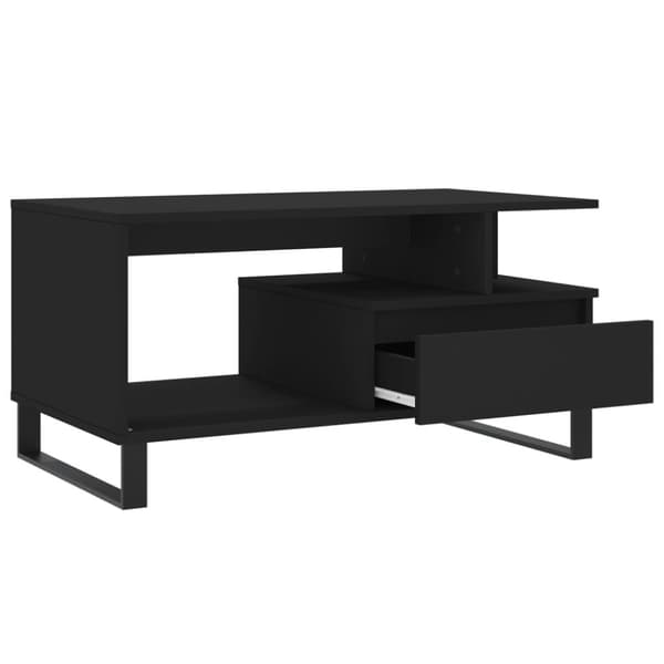 vidaXL sofabord 90x49x45 cm konstrueret træ sort