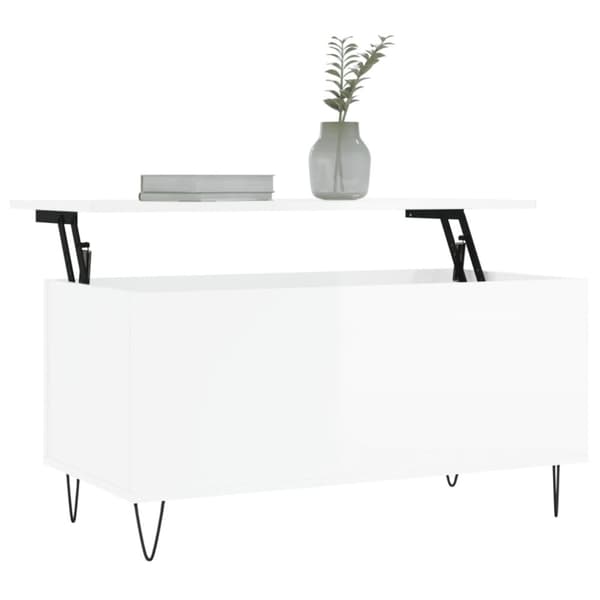 vidaXL Salongbord høyglans hvit 90x44,5x45 cm konstruert tre