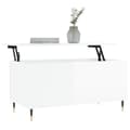 Miniatyrbillede 3 af 11: vidaXL sofabord 90x44,5x45 cm konstrueret træ hvid højglans
